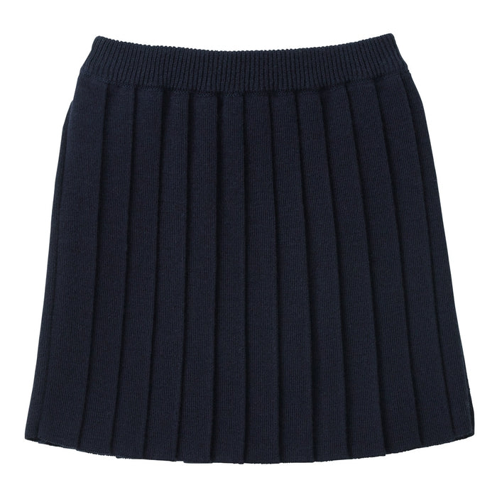 rito新品mame Pleated Knitted Skirt NAVY