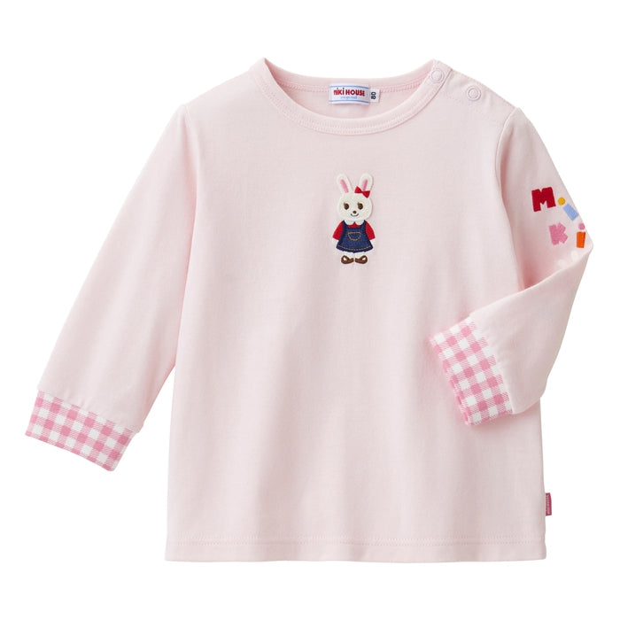 新品ミキハウス　90cm うさこ 長袖Tシャツ　ピンク　花束　新品